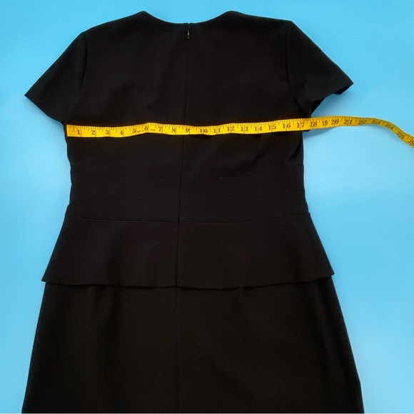 Evan Picone Black Midi Sheath Dress Square Neck Size 10 - Picture 6 of 12